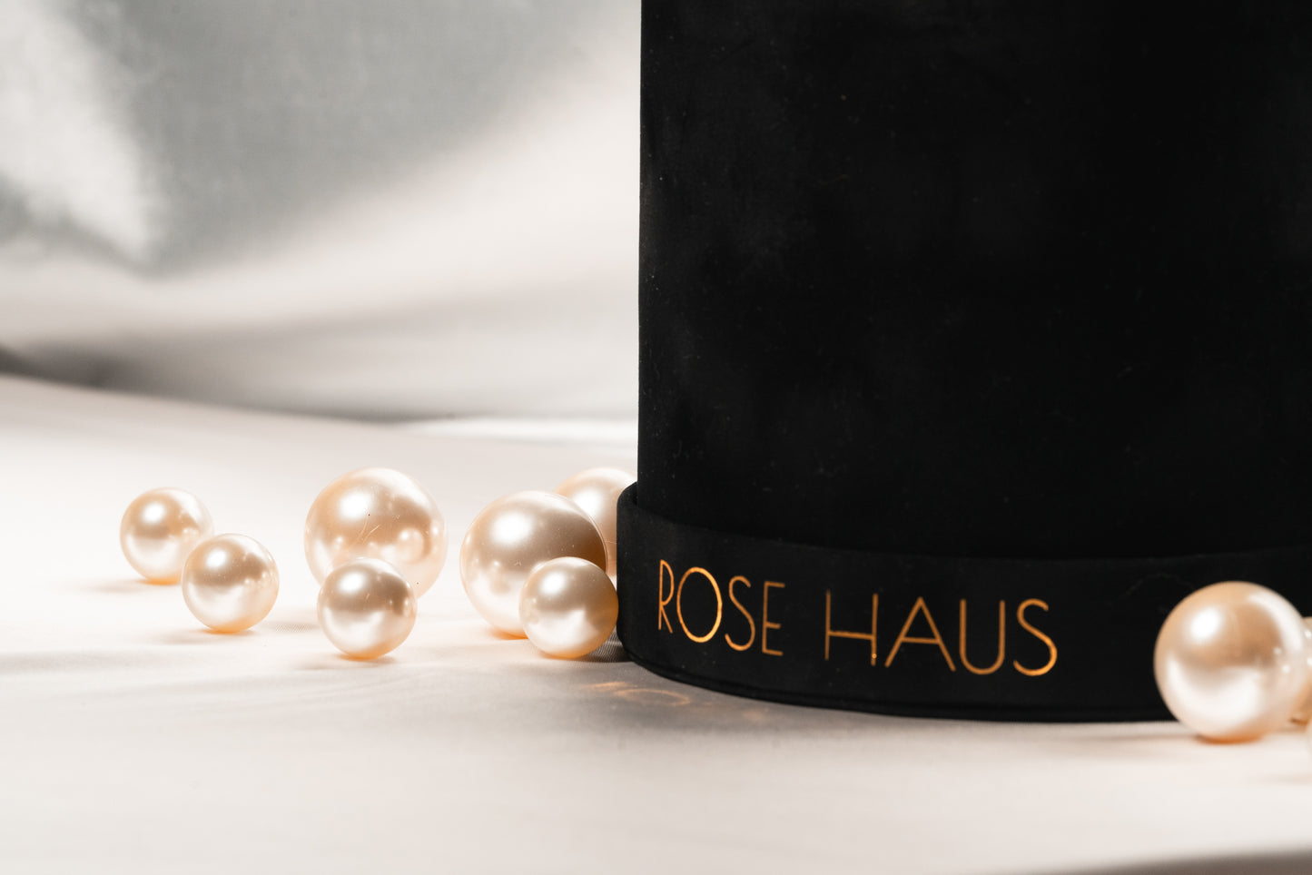 VOLUME Black Suede 12" Inch Tall Luxe Box White XXL Ecuadorian Roses 24K Gold Preserved