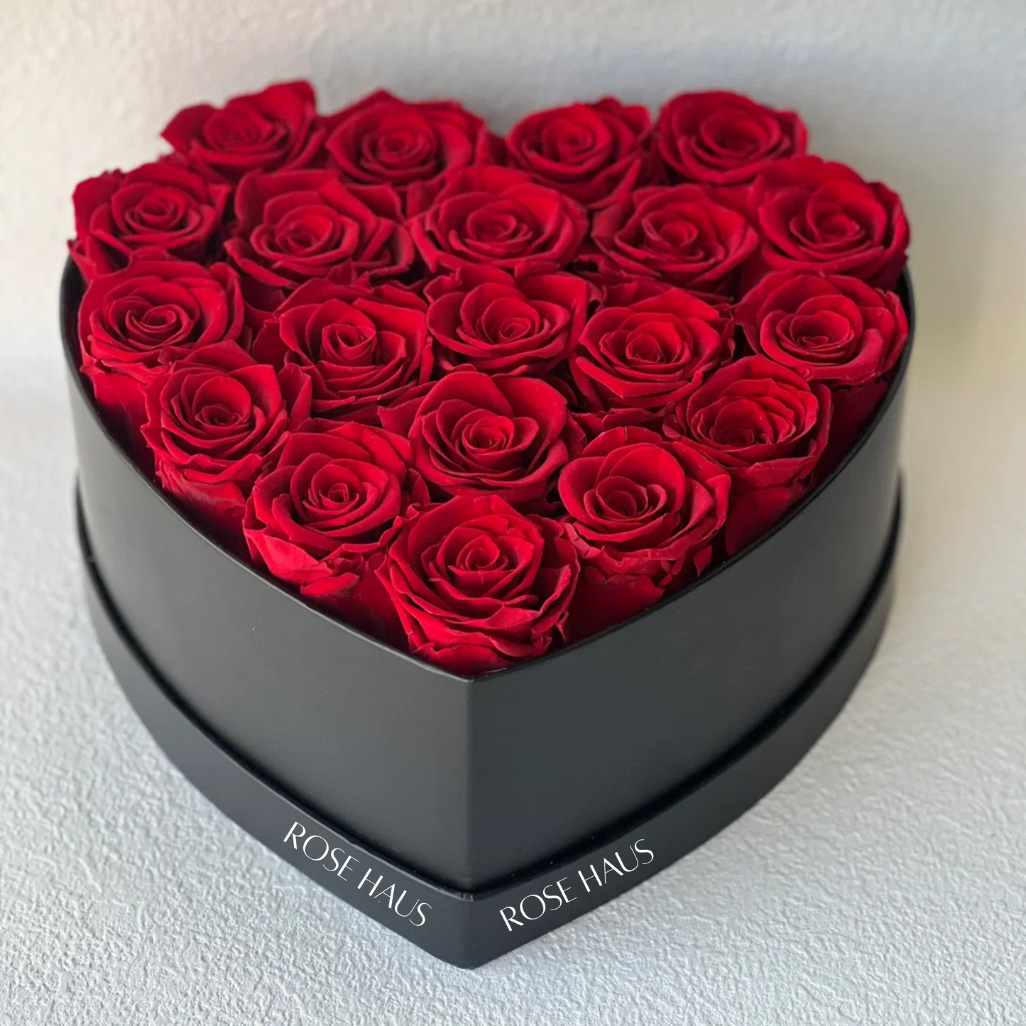 Rich Red Heart Box Ecuadorian Classic Preserved Roses 20CT