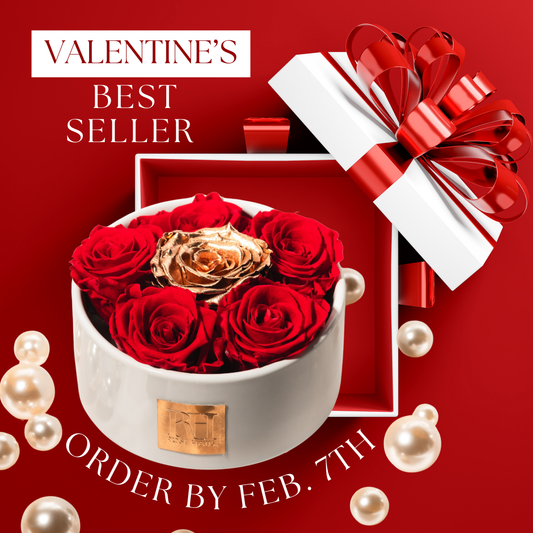 Save for that romantic date. Our best selling preserved rose arrangement.